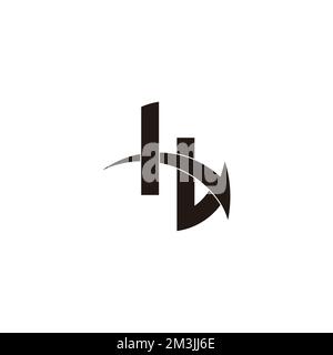 letter hb swoosh arrow geometric logo vector Stock Vector