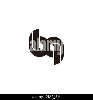 letter bq 3d flat geometric logo vector Stock Vector