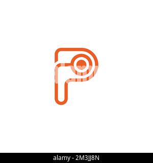 letter p line cute symbol logo vector Stock Vector