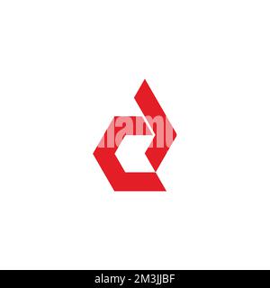 letter cd arrow geometric red logo vector Stock Vector