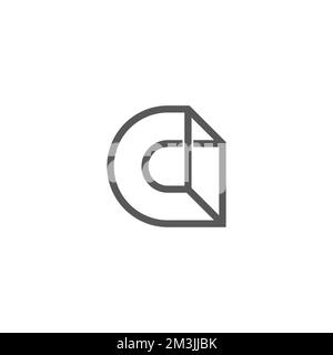 letter cd geometric simple line linked logo vector Stock Vector