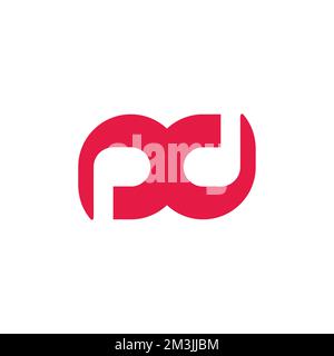 letter pd cute simple logo vector Stock Vector