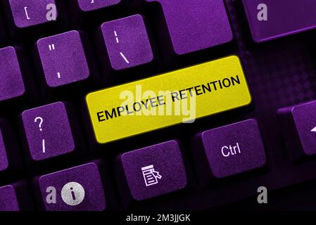 Text sign showing Employee Retention. Internet Concept internal recruitment method employed by organizations Stock Photo