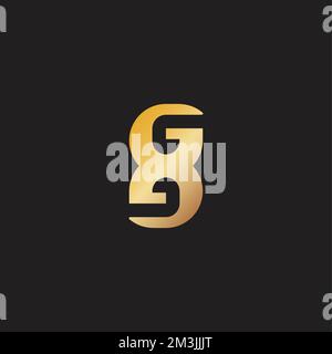 letter g e golden simple geometric logo vector Stock Vector