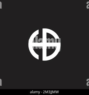 letter hg abstract circle geometric line logo vector Stock Vector