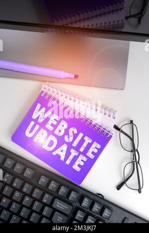 Sign displaying Website Update. Conceptual photo keeping the webpage and content up to date and trendy Stock Photo