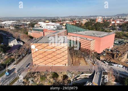 A general overall aerial view of the California ScienCenter in Exposition Park, Thursday, Dec. 15, 2022, in Los Angeles. Stock Photo