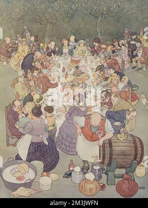 Colour illustration by William Heath Robinson depicting one of his ...