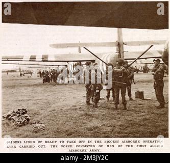 Gliders ready for Operation 'Market Garden' Stock Photo