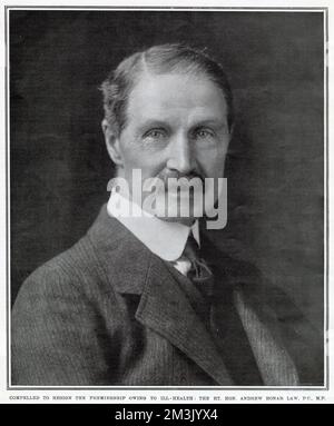 Andrew Bonar Law (1858 - 1923), Scottish Statesman, Unionist MP and Prime Minister. Stock Photo