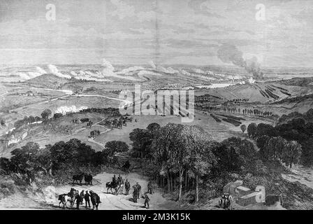 Franco-Prussian War. General View of the Battle of Sedan fro Stock Photo