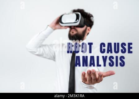 Conceptual caption Root Cause Analysis. Conceptual photo Method of Problem Solving Identify Fault or Problem Stock Photo