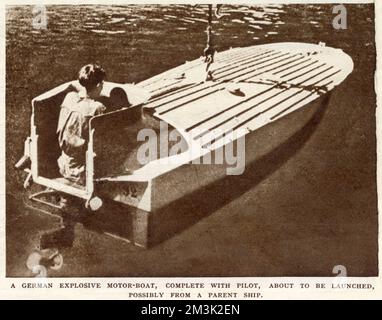 German Explosive Motorboat; Second World War 1944 Stock Photo