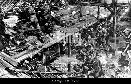 British Troops making a stand near Dunkirk; Second World War Stock Photo