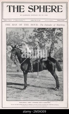 Sir Robert Baden-Powell on horseback 1900 Stock Photo