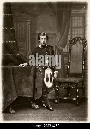 Prince George (later King George V), pictured in Highland attire. Stock Photo