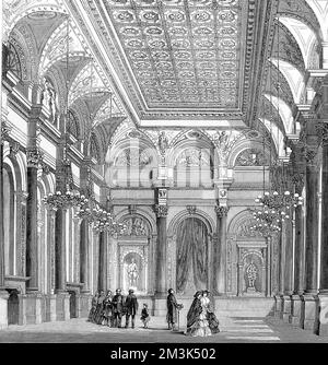 Banqueting Hall of the Clothworkers' Company 1859 Stock Photo