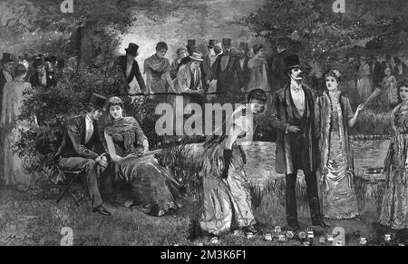 An Evening Fete in Regent's Park, London, 1887. Stock Photo