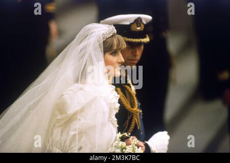 Wedding of Prince Charles and Lady Diana Spencer. Stock Photo