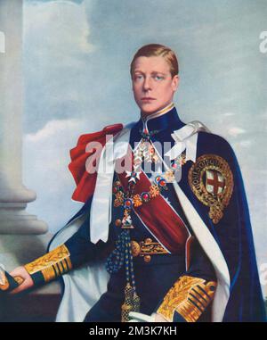 King Edward VIII (1894-1972), later Duke of Windsor, painted by John St. Helier Lander in the robes of Admiral of the Fleet and as Sovereign of The Order of the Garter.     Date: 12th December 1936 Stock Photo