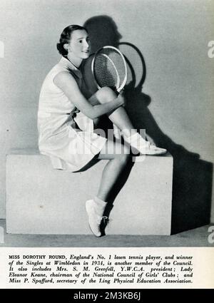 Dorothy Edith Round Little (1908  1982) British female tennis player.  Britains No. 1 lawn tennis player and winner of the singles at wimbledon in 1934 and 1937.     Date: 1937 Stock Photo