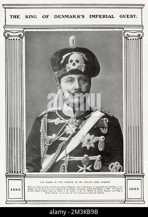 Wilhelm II, German Emperor (1859 - 1941), was the last German Emperor (German: Kaiser) and King of Prussia.     Date: 1903 Stock Photo