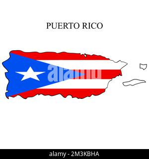 Puerto Rico map vector illustration. Global economy. Famous country. Caribbean. Latin America. America. Stock Vector