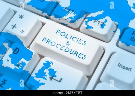 Writing displaying text Policies Procedures. Word for list of rules defines customer and buyer rights Stock Photo