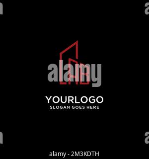 AB initial monogram with building logo design ideas Stock Vector