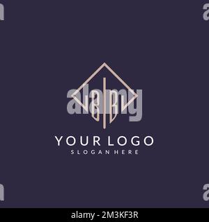 BB initial monogram logo with rectangle style design ideas Stock Vector