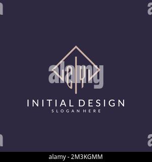 CY initial monogram logo with rectangle style design ideas Stock Vector