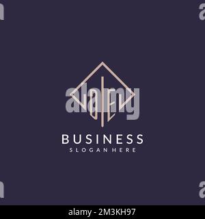DE initial monogram logo with rectangle style design ideas Stock Vector