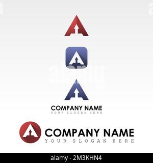 letter or word A font in triangle with negative space image graphic icon logo design abstract concept vector stock. related to initial or monogram Stock Vector