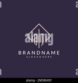DI initial monogram logo with rectangle style design ideas Stock Vector
