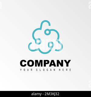 Triangle with tech icon in line image graphic icon logo design abstract concept vector stock. Can be used as a symbol related to internet Stock Vector