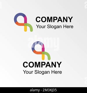 irregular colorful stripe forms an inverted letter P font image graphic icon logo design abstract concept vector stock. symbol related to initial Stock Vector