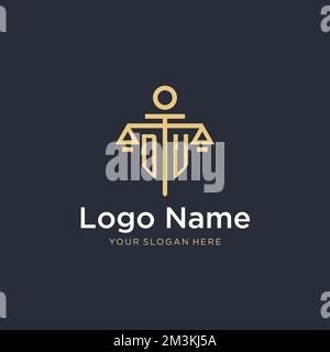 DU initial with scale of justice logo design template, luxury law and ...