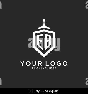EB monogram logo initial with shield guard shape design ideas Stock Vector