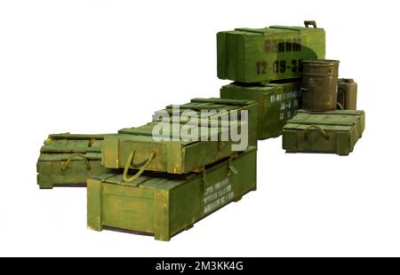 Military equipment boxes and luggage Stock Photo - Alamy
