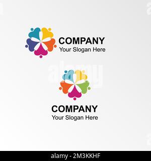 love human associations in circle and also look like flower graphic icon logo design abstract concept vector stock. related to community or people Stock Vector