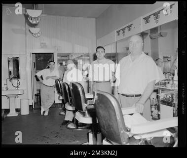 Paul, barber shop, 383 Centre St. , Barbershops, Barbers.  Leon Abdalian Collection Stock Photo