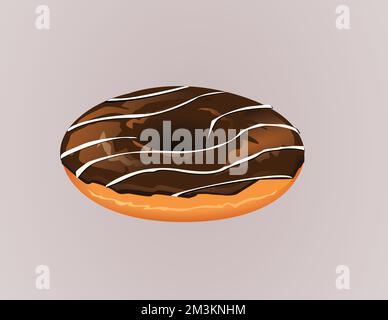 Donut vector set isolated on background. Donut collection. Sweet sugar icing donuts. break time with  chocolate donuts top view. Stock Vector