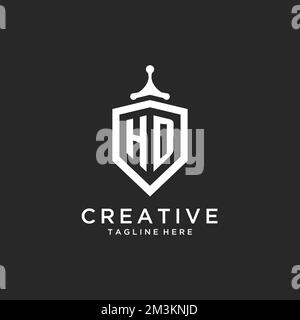 HD monogram logo initial with shield guard shape design ideas Stock Vector