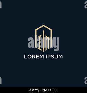 IM initial monogram logo with hexagonal shape and swoosh design ideas ...