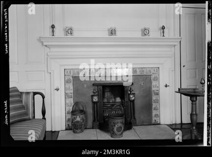 Peirce-Nichols House, Salem, interior , Interiors, Fireplaces. Samuel Chamberlain Photograph Negatives Collection Stock Photo