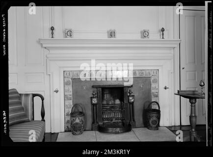 Peirce-Nichols House, Salem, interior , Interiors, Fireplaces. Samuel Chamberlain Photograph Negatives Collection Stock Photo