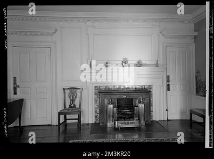 Peirce-Nichols House, Salem, interior , Interiors, Fireplaces. Samuel Chamberlain Photograph Negatives Collection Stock Photo