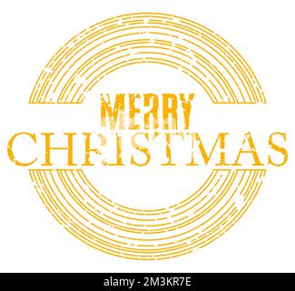 Simple vintage rubber stamp with Merry Christmas text. Stock Vector