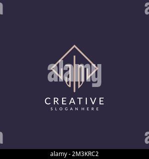 JD initial monogram logo with rectangle style design ideas Stock Vector