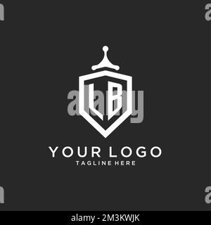 LB monogram logo initial with shield guard shape design ideas Stock Vector